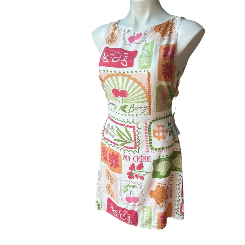 NWT, Mod On Trend Secret Symphony Cutout Tie Back Print Dress!, Sz S - Picture 8 of 16